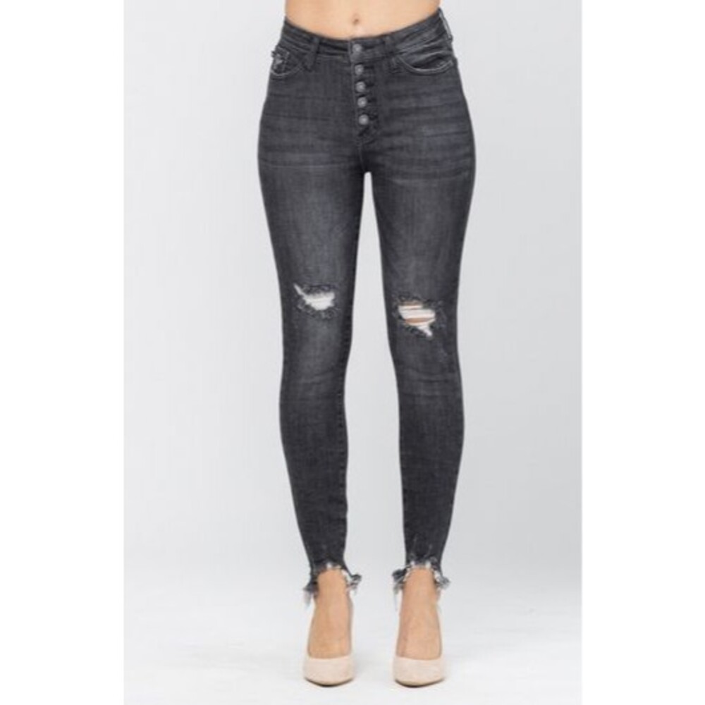 Judy Blue Charcoal Skinny Fit Jeans 24W Button Fly NWT